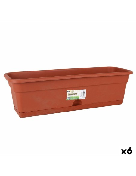 Jardinière avec support Dem Greentime Rectangulaire Marron 60 x 20 x 17,3 cm (6 Unités)
