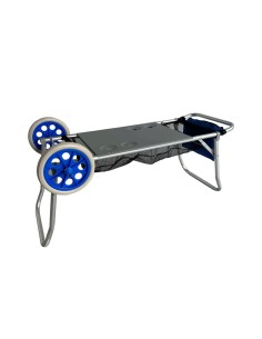 Marbueno Chariot Porte-chaises Aluminium Convertible Table Rétractable Camping et Plage 108X51X51 cm 10361