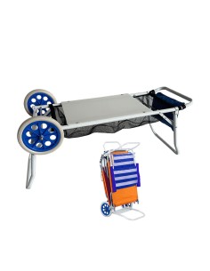 Marbueno Chariot Porte-Chaises Acier Convertible Table Camping et Plage 108X51X51 cm 10362 2
