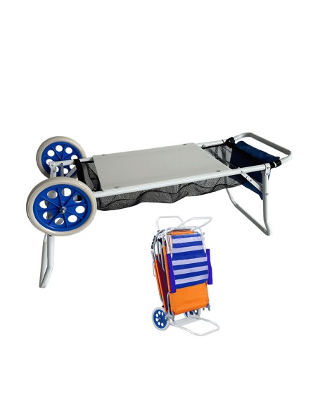 Marbueno Chariot Porte-Chaises Acier Convertible Table Camping et Plage 108X51X51 cm 10362