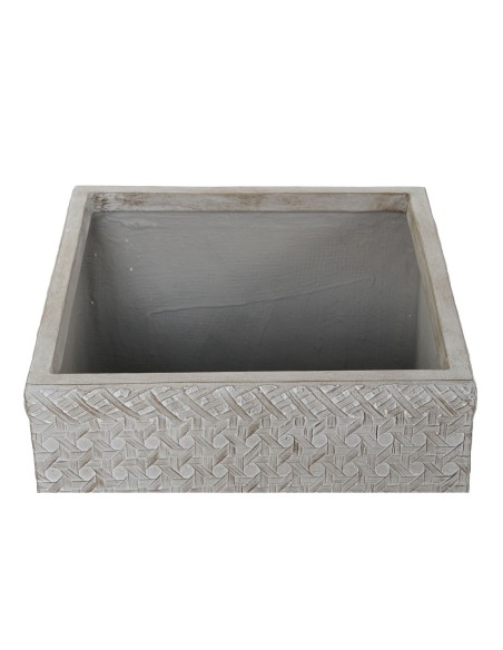 Set de pots de fleurs Home ESPRIT Beige Fibre de Verre Magnésium 44,5 x 44,5 x 42,5 cm (4 Unités)