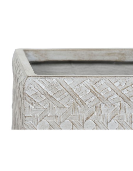 Set de pots de fleurs Home ESPRIT Beige Fibre de Verre Magnésium 44,5 x 44,5 x 42,5 cm (4 Unités)