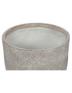 Set de pots de fleurs Home ESPRIT Beige Fibre de Verre Magnésium 44,5 x 44,5 x 43 cm (3 Unités) 2