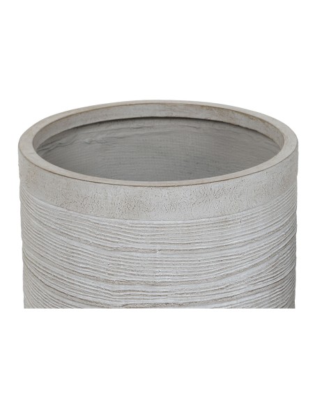 Set de pots de fleurs Home ESPRIT Beige Fibre de Verre Magnésium 44,5 x 44,5 x 44 cm (3 Unités)