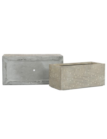 Jardinière Home ESPRIT Beige Fibre de Verre Magnésium 74,5 x 37,5 x 37,5 cm
