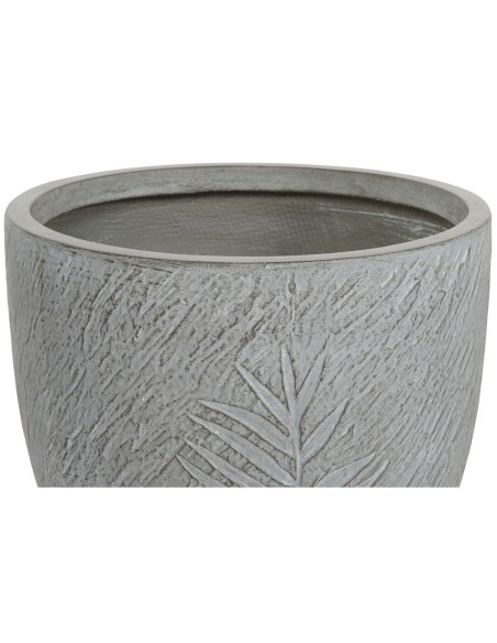 Set de pots de fleurs Home ESPRIT Gris clair Fibre de Verre Magnésium 44 x 44,5 x 43 cm (4 Unités)