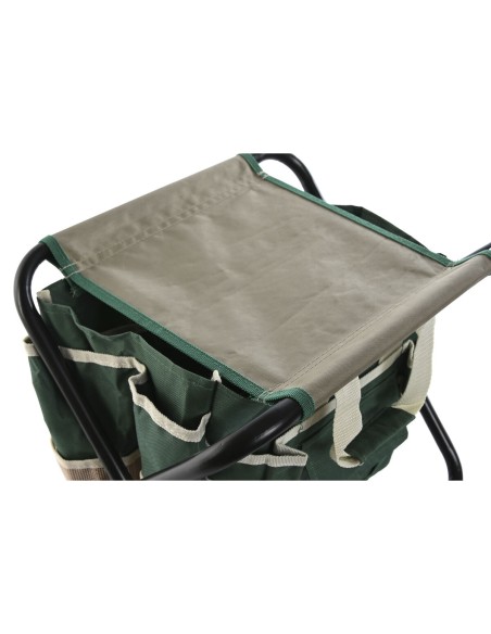 Kit d'outils de jardin Home ESPRIT Noir Vert Argenté Naturel Polyester Aluminium 7 Pièces