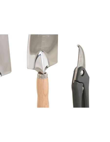 Kit d'outils de jardin Home ESPRIT Noir Vert Argenté Naturel Polyester Aluminium 7 Pièces