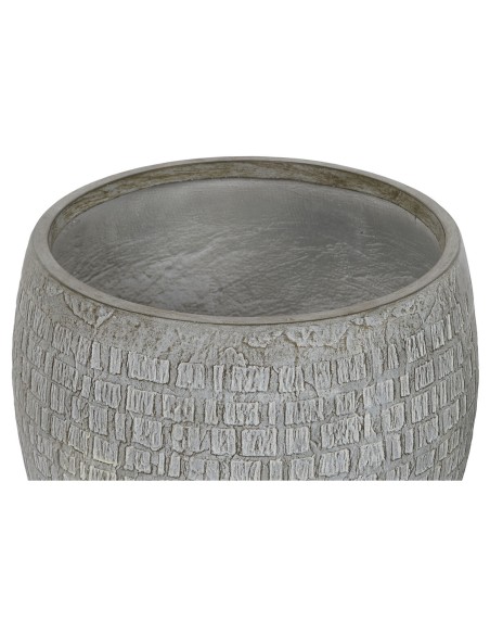 Set de pots de fleurs Home ESPRIT Gris Fibre de Verre Magnésium 55 x 55 x 55,5 cm (3 Unités)