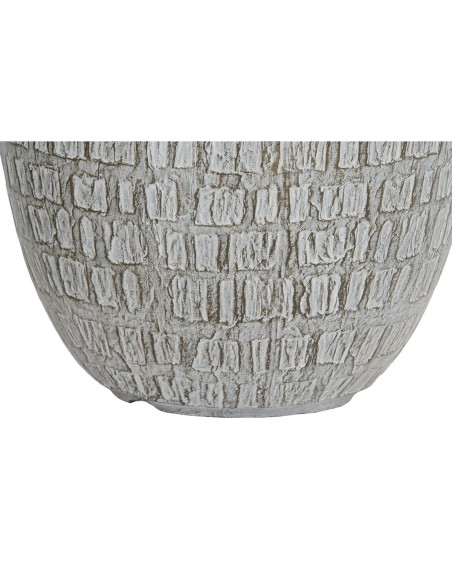 Set de pots de fleurs Home ESPRIT Gris Fibre de Verre Magnésium 55 x 55 x 55,5 cm (3 Unités)