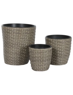 Set de pots de fleurs Home ESPRIT polypropylène Rotin 40 x 40 x 45 cm 2
