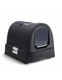 Bac à litière pour chats Curver Anthracite 51 x 38,5 x 39,5 cm Plastique (Plastique)