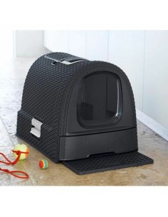 Bac à litière pour chats Curver Anthracite 51 x 38,5 x 39,5 cm Plastique (Plastique) 2