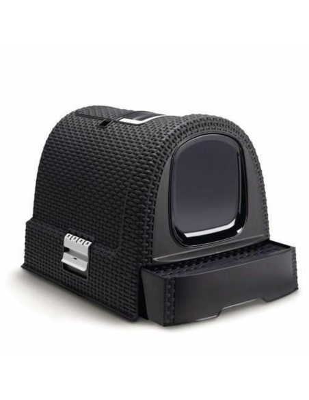Bac à litière pour chats Curver Anthracite 51 x 38,5 x 39,5 cm Plastique (Plastique)