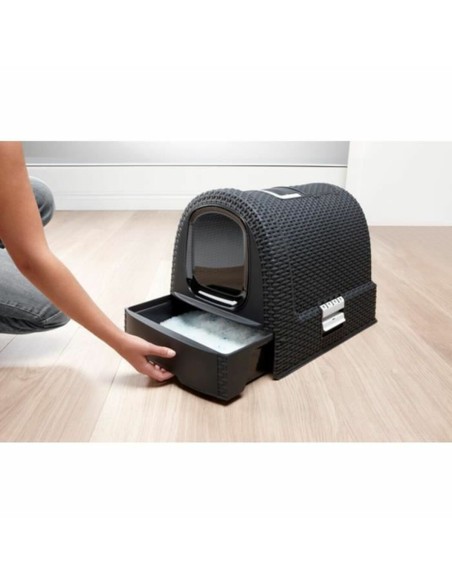 Bac à litière pour chats Curver Anthracite 51 x 38,5 x 39,5 cm Plastique (Plastique)