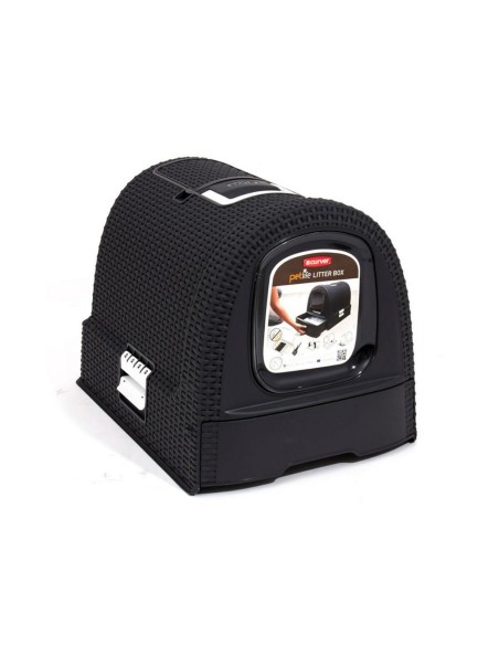 Bac à litière pour chats Curver Anthracite 51 x 38,5 x 39,5 cm Plastique (Plastique)