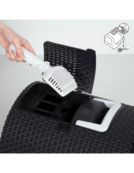 Bac à litière pour chats Curver Anthracite 51 x 38,5 x 39,5 cm Plastique (Plastique)