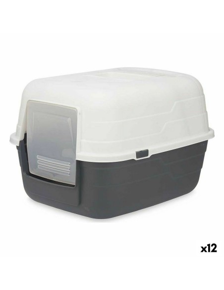 Bac à litière pour chats Mascow 87952 Gris Anthracite Plastique 48 x 32 x 38 cm (12 Unités)