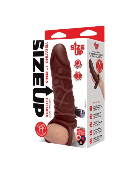 Manchon de pénis Size Up Marron Ø 4 cm 15 cm