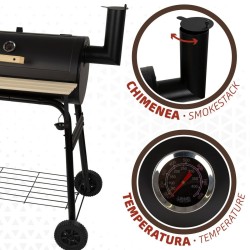 Roues de barbecue au charbon de bois Aktive Acier Plastique Métal émaillé 106 x 106 x 61 cm Noir 2