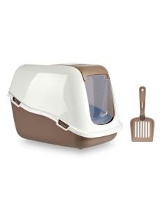 Bac à litière pour chats Blanc Beige Plastique 39,7 x 57 x 39 cm (6 Unités) 2