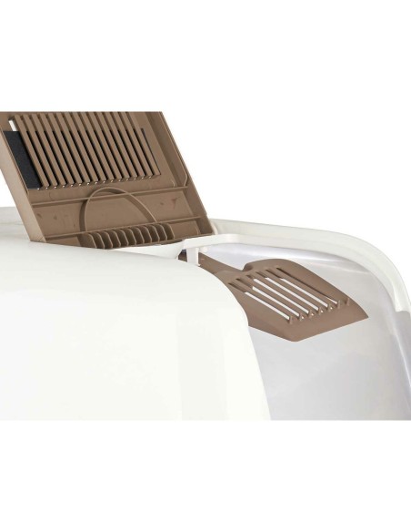 Bac à litière pour chats Blanc Beige Plastique 39,7 x 57 x 39 cm (6 Unités)