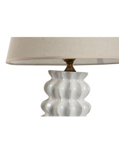 Lampe de bureau Home ESPRIT Blanc Porcelaine 50 W 220 V 40 x 40 x 65 cm 2
