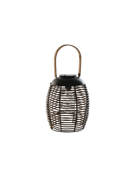 Lampe solaire DKD Home Decor Marron Noir Bambou Rotin 22 x 22 x 39 cm