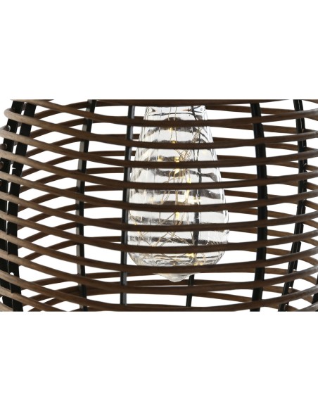 Lampe solaire DKD Home Decor Marron Noir Bambou Rotin 22 x 22 x 39 cm