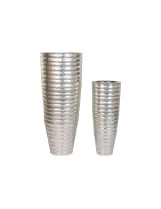 Set de pots de fleurs Home ESPRIT Argenté Métal 51 x 51 x 123 cm