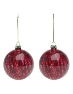 Boules de Noël (2 pcs) 113572 Marron Rouge 8 cm (2 Unités)