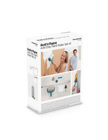 Ensemble de rouleaux de peinture anti-goutte rechargeables Roll'n'paint InnovaGoods 5 Pièces