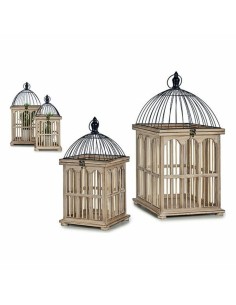 Cage Carré Bois Naturel (2 Pièces)