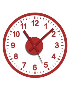 Horloge Murale Versa Rouge Adhésif