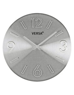 Horloge Murale Versa Argenté Métal Aluminium 4 x 35,5 x 35,5 cm