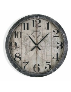 Horloge Murale Versa Map World Bois MDF (6,5 x 76,5 x 76,5 cm)