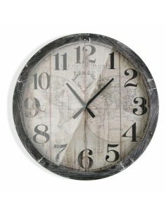 Horloge Murale Versa Map World Bois MDF (6,5 x 76,5 x 76,5 cm) 2