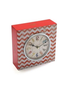 Horloge de table Versa Rouge Bois Vintage 10 x 23 x 23 cm