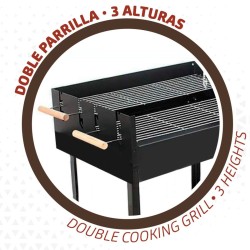Roues de barbecue au charbon de bois Aktive Métal émaillé 100,5 x 88,5 x 40 cm Noir 2