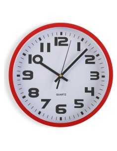 Horloge Murale Versa Rouge Plastique 3,8 x 25 x 25 cm