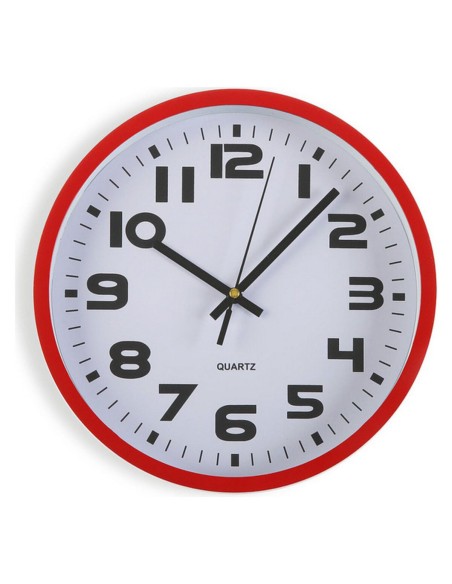 Horloge Murale Versa Rouge Plastique 3,8 x 25 x 25 cm