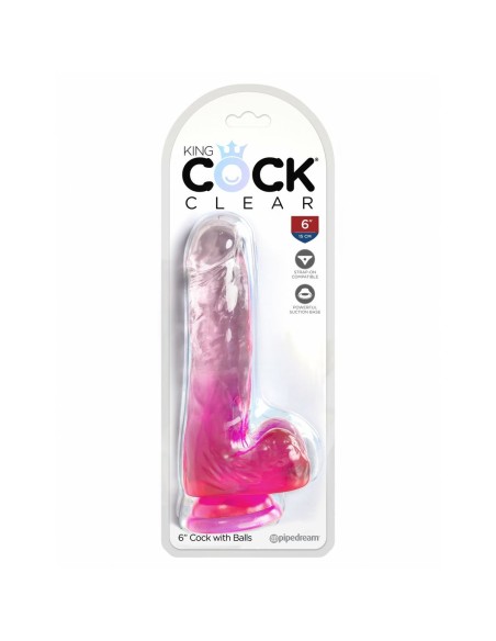 Dildo Pipedream King Cock Clear TPE Rose