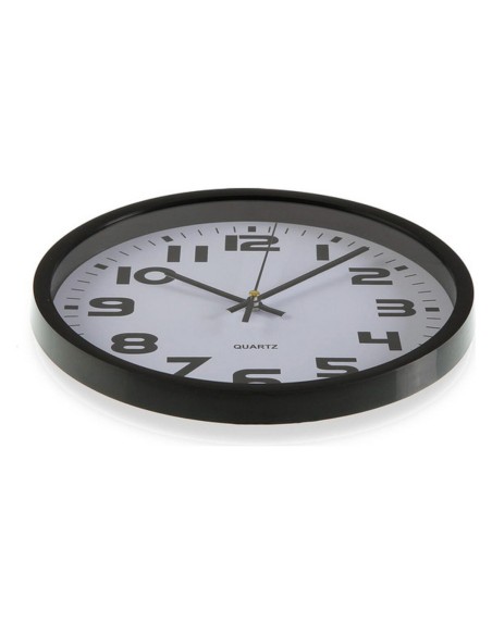Horloge Murale Versa Noir Plastique 3,8 x 25 x 25 cm
