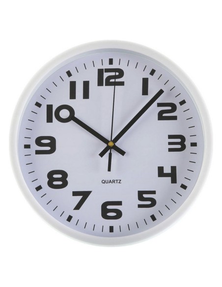 Horloge Murale Versa Blanc Plastique 3,8 x 25 x 25 cm
