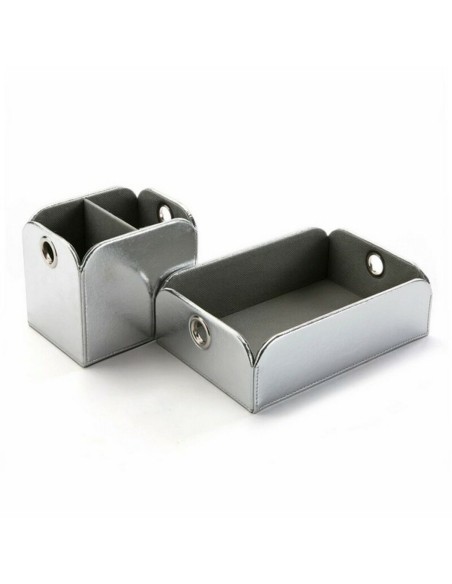 Vide-poches Versa Argent Cuir Synthétique Métal (13 x 6,5 x 20 cm)