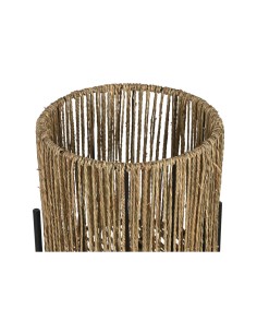 Set de pots de fleurs Home ESPRIT Noir Métal Fibre 23 x 23 x 76,5 cm 2
