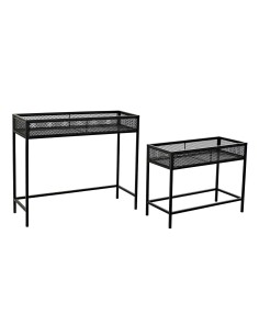 Set de pots de fleurs Home ESPRIT Noir Métal 70 x 25 x 60 cm