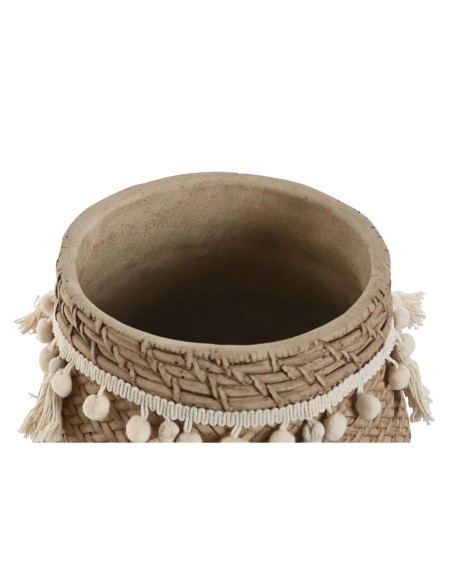 Set de pots de fleurs Home ESPRIT Marron Clair Ciment Tropical 30 x 29 x 25 cm
