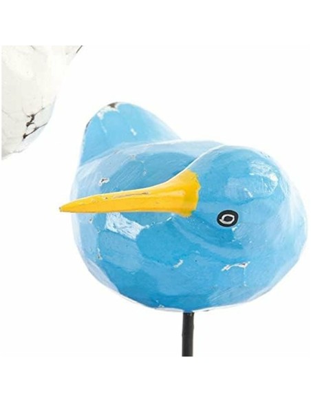 Figurine Décorative DKD Home Decor Bois Métal Oiseaux Kiwi méditerranéen