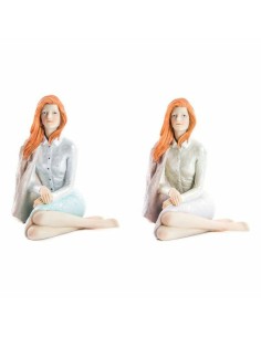 Figurine Décorative DKD Home Decor 15 x 18 x 19,5 cm Femme Résine Romantique (2 pcs)